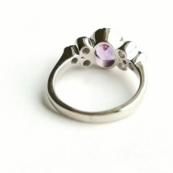 NEW, Amethyst multi gemstone sterling silver ring size 7 - Picture 3 of 7